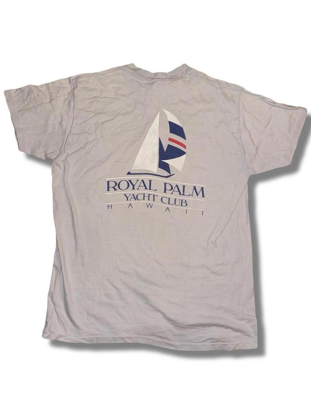 Vintage 80s Royal Palm Yacht Club Hawaii grey shirt Size L